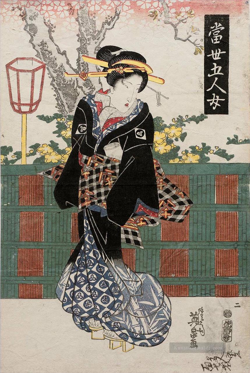 Keine 2 aus der Serie moderne Versionen der fünf Frauen t sei gonin onna 1835 Keisai Eisen Japanisch Ölgemälde